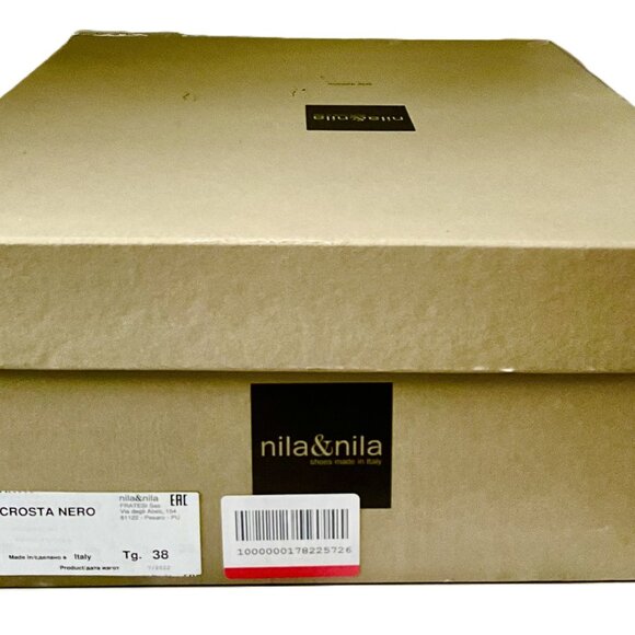 Nila & Nila Suede Platform Ankle Boots Black Made in Italy Size 38 - Picture 8 of 10